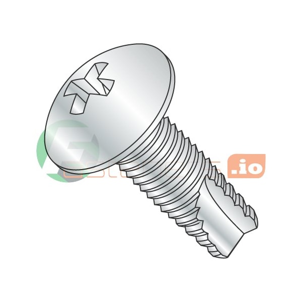 Newport Fasteners Thread Cutting Screw, #10-32 x 3/8 in, Zinc Plated Steel Truss Head Phillips Drive, 8000 PK 157101 - main